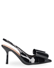 WELLY  - décolleté nero con cinturino regolabile e fiocco