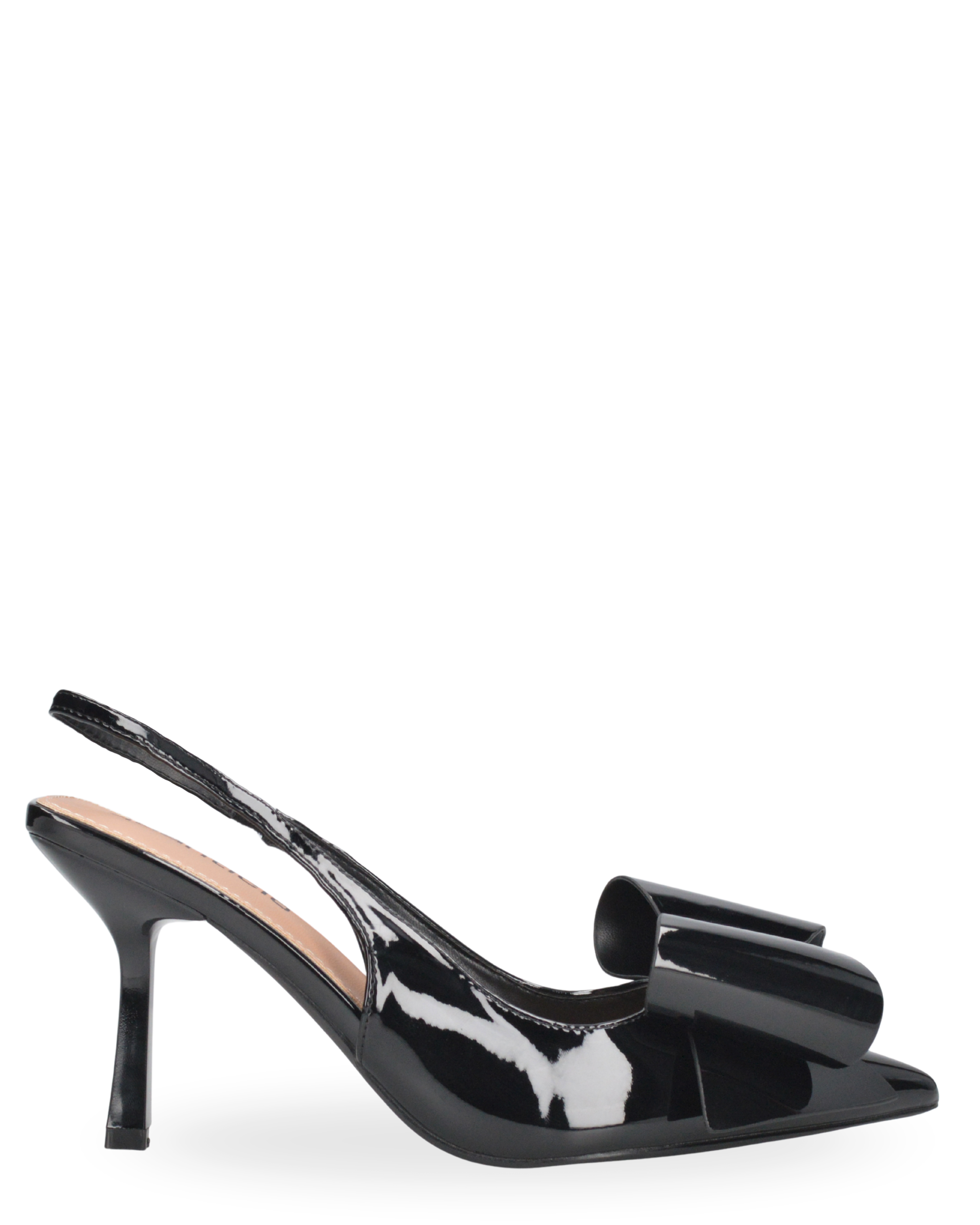 WELLY  - décolleté nero con cinturino regolabile e fiocco