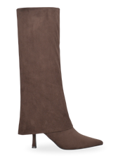 JANIE - srtivali alti marroni con risvolto e tacco a spillo