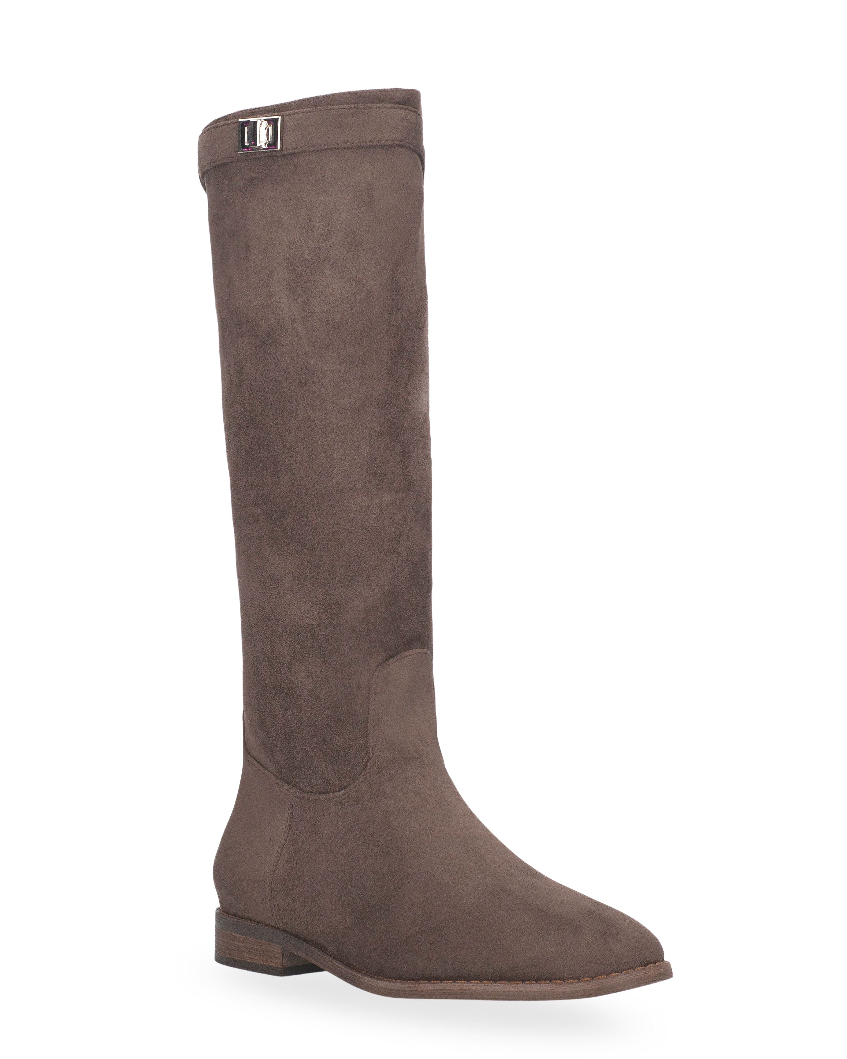 SIMIE - stivale alto in camoscio marrone imbottito all interno