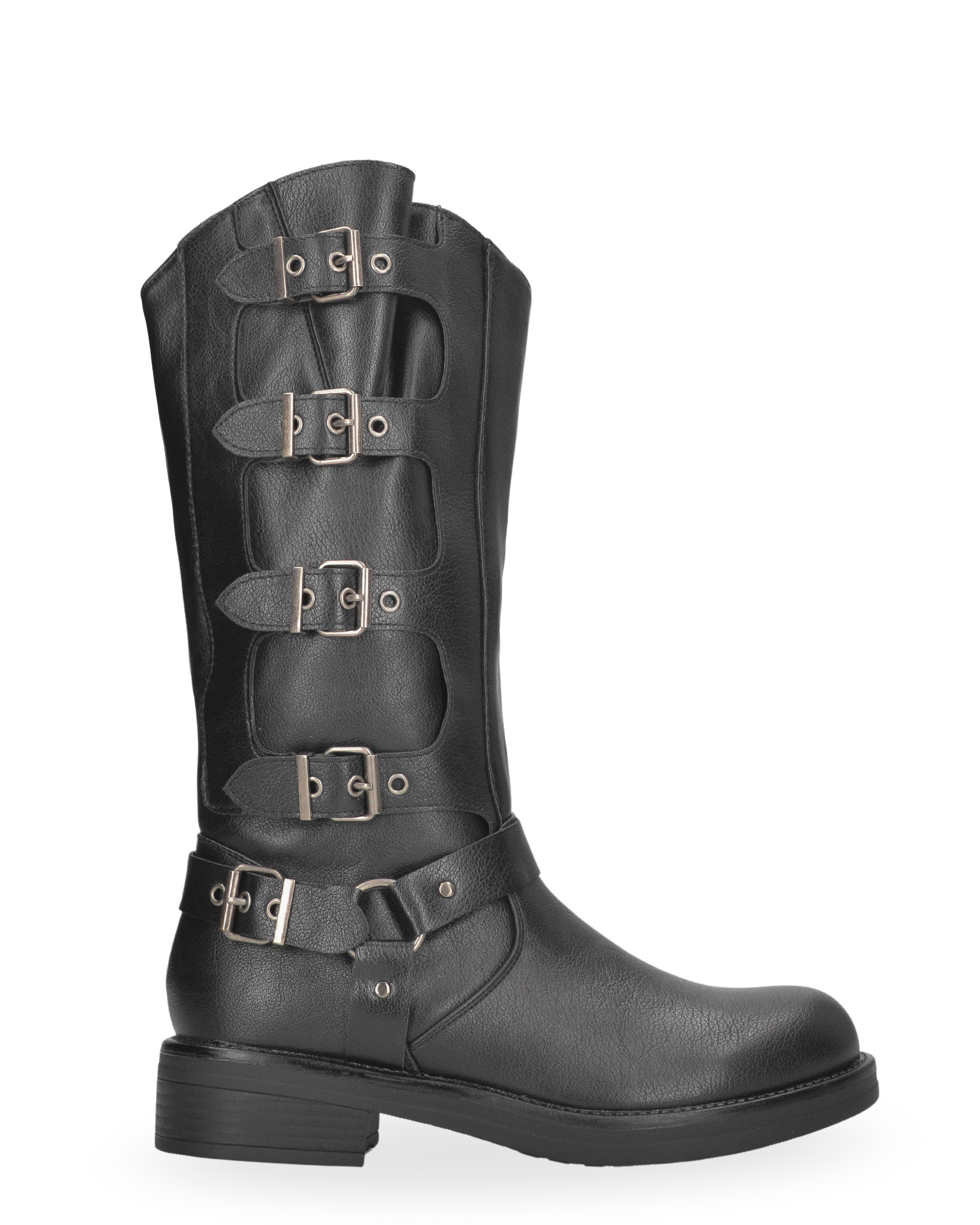 SHAKY - stivali alti sotto al ginocchio con cinturini e fibbie