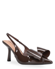 WELLY  - décolleté marrone con cinturino regolabile e fiocco