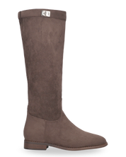 SIMIE - stivale alto in camoscio marrone imbottito all interno