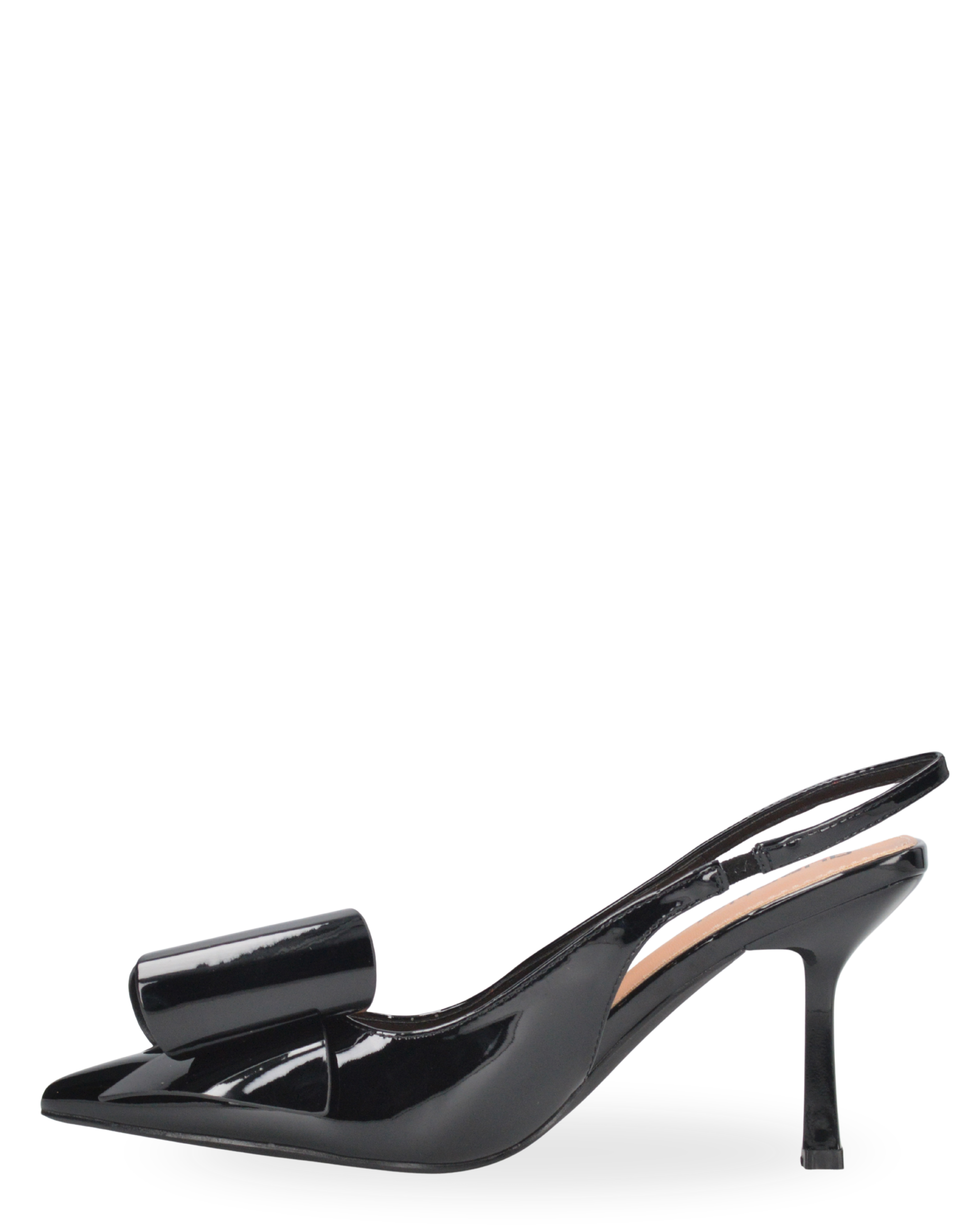 WELLY  - décolleté nero con cinturino regolabile e fiocco