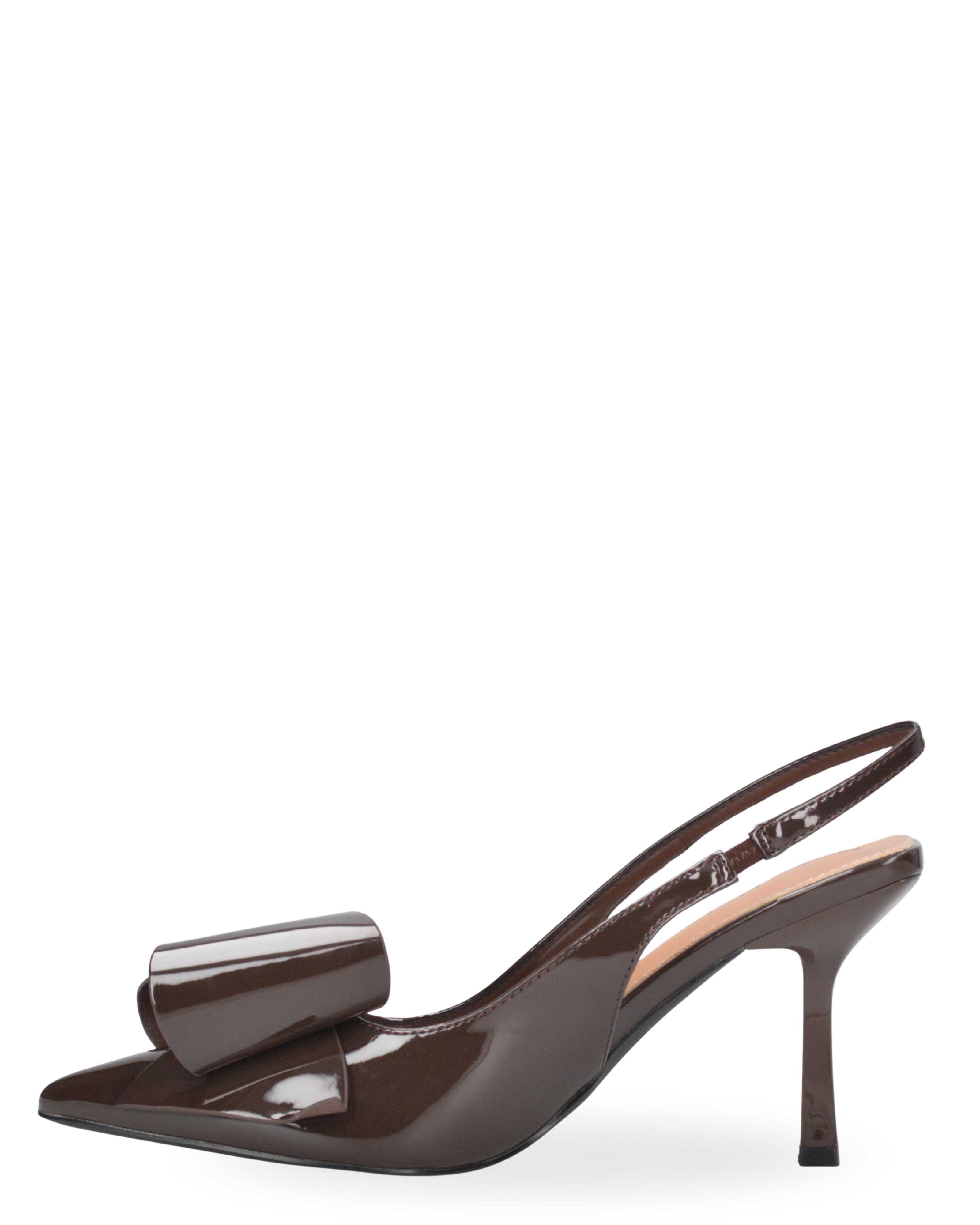 WELLY  - décolleté marrone con cinturino regolabile e fiocco