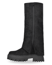 CATIA - stivali neri platform con risvolto e cinturini regolabili