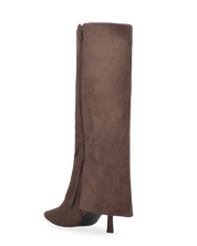 JANIE - srtivali alti marroni con risvolto e tacco a spillo