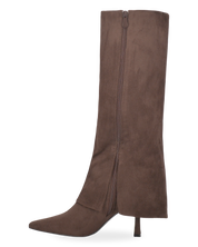 JANIE - srtivali alti marroni con risvolto e tacco a spillo