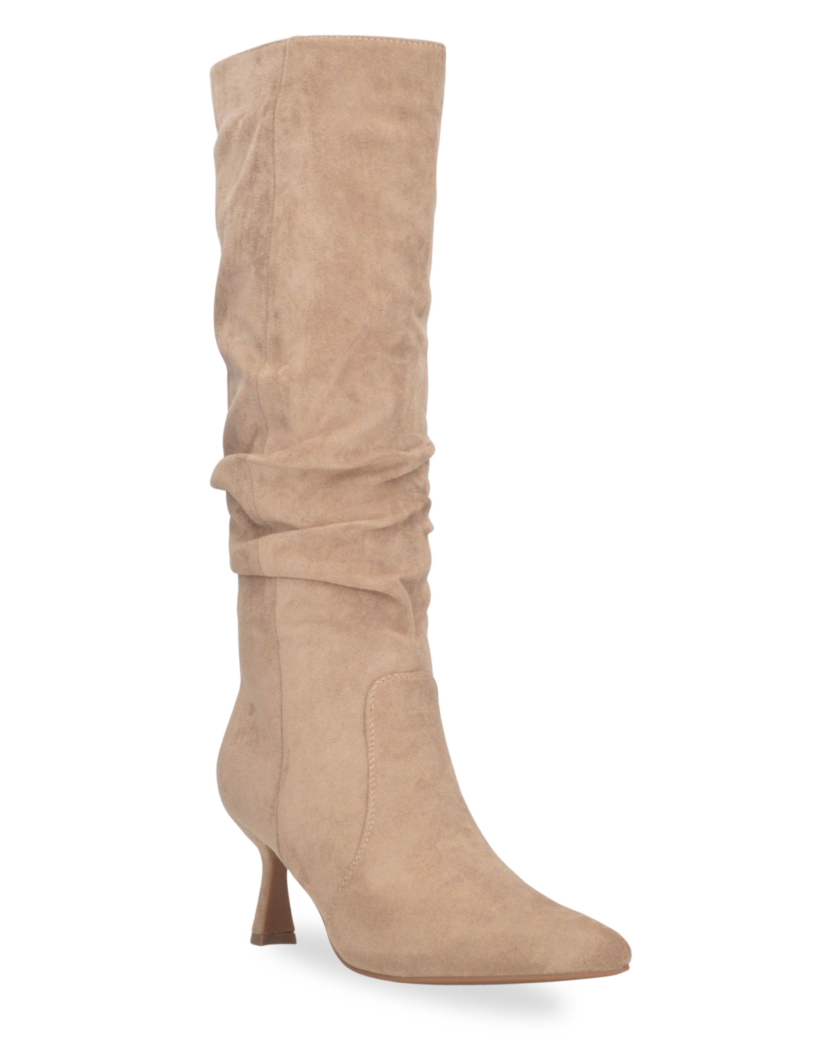 LOREDANA - stivale alto in camoscio beige