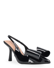 WELLY  - décolleté nero con cinturino regolabile e fiocco