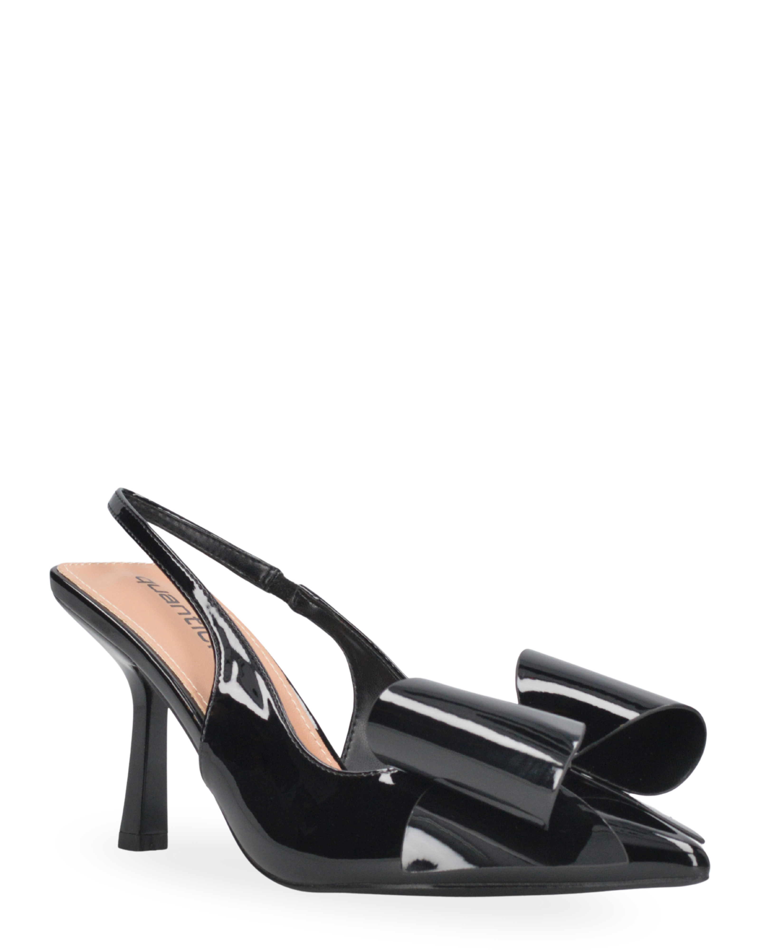 WELLY  - décolleté nero con cinturino regolabile e fiocco