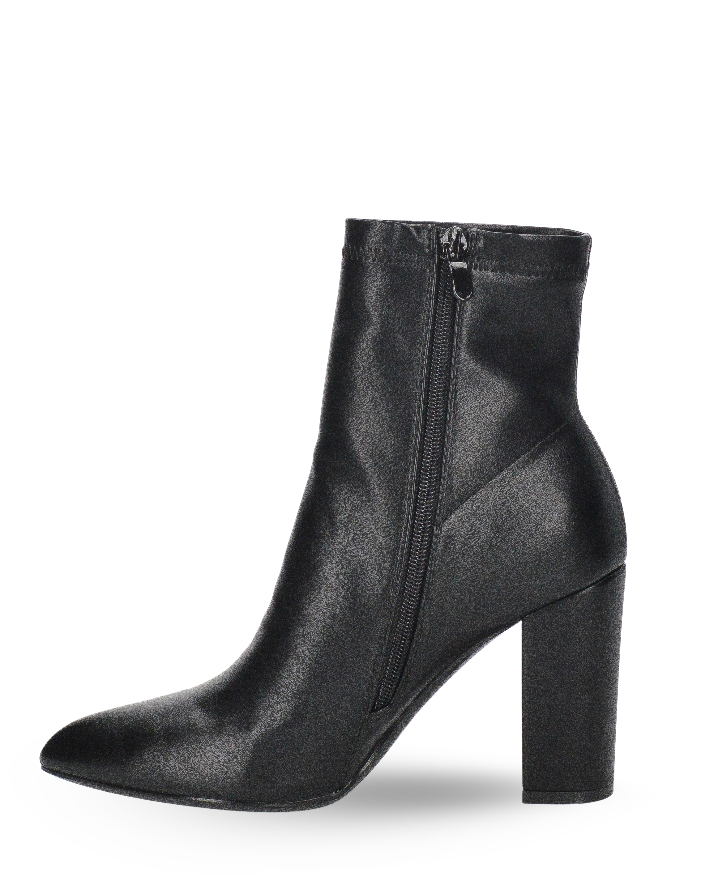 ALEKSANDRA - Tronchetto sock boot nero, tacco robusto e punta affusolata