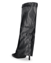 MEDHA - stivali alti con risvolto, tacco a spillo e cinturino decorativo