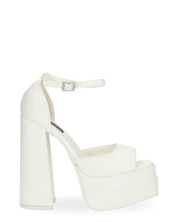 AVA - sandali con tacchi alti in ecopelle bianca e gemme nel cinturino