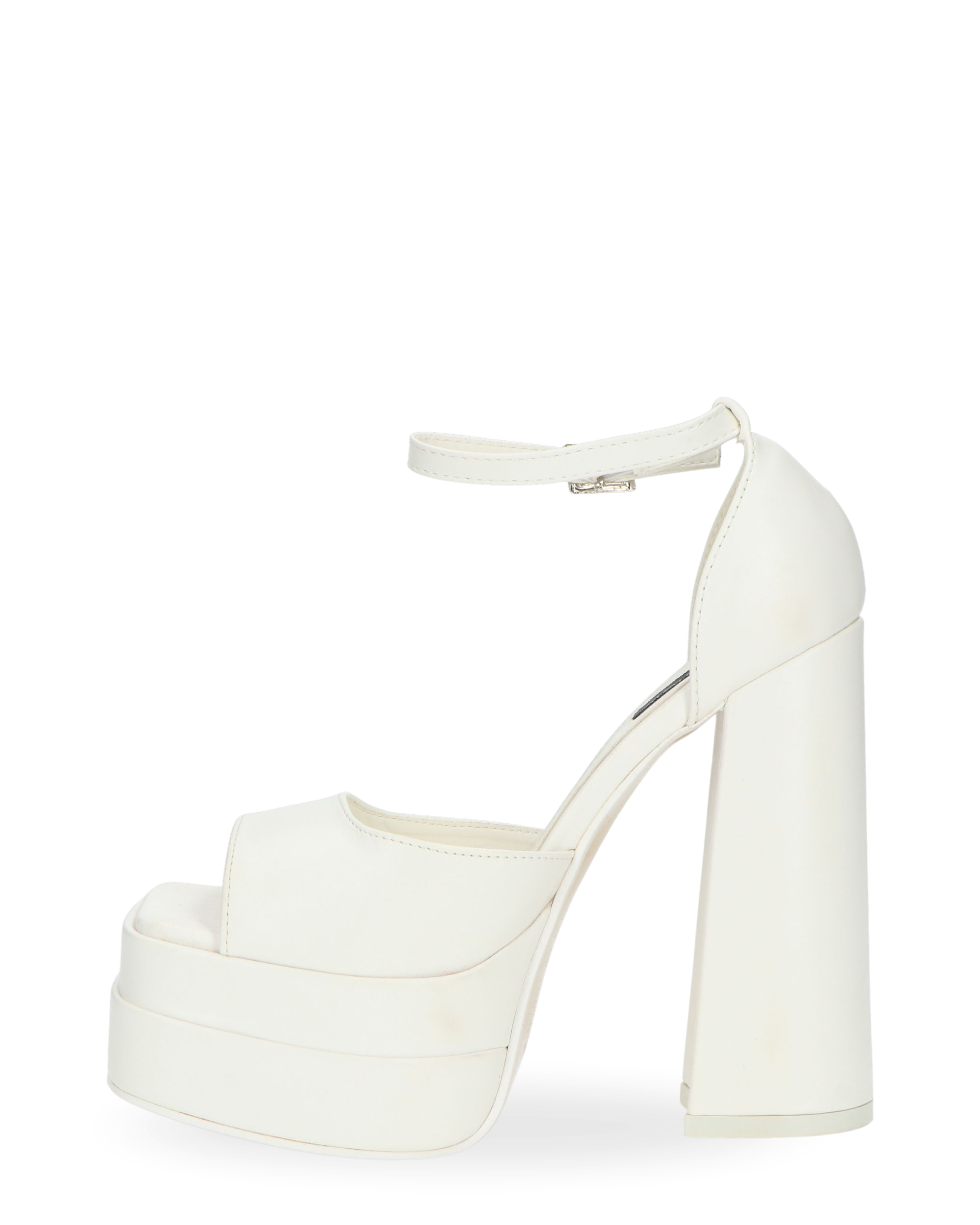 AVA - sandali con tacchi alti in ecopelle bianca e gemme nel cinturino
