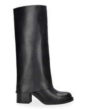 VANNY - Stivale 2 in 1 in ecopelle nera:  da stivale alto a stivaletto con un semplice gesto