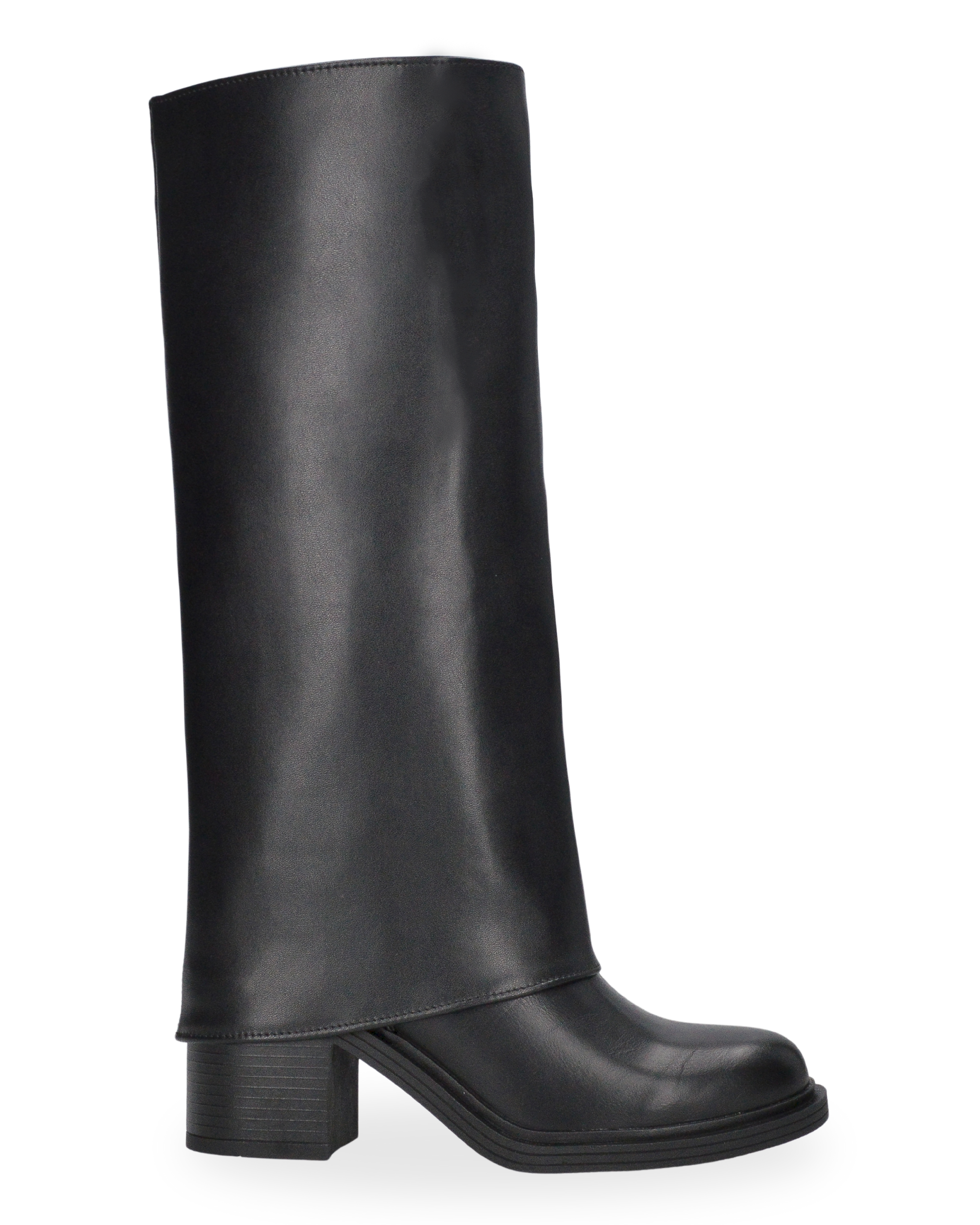 VANNY - Stivale 2 in 1 in ecopelle nera:  da stivale alto a stivaletto con un semplice gesto