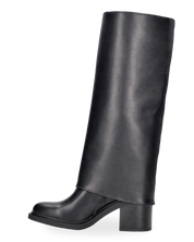 VANNY - Stivale 2 in 1 in ecopelle nera:  da stivale alto a stivaletto con un semplice gesto