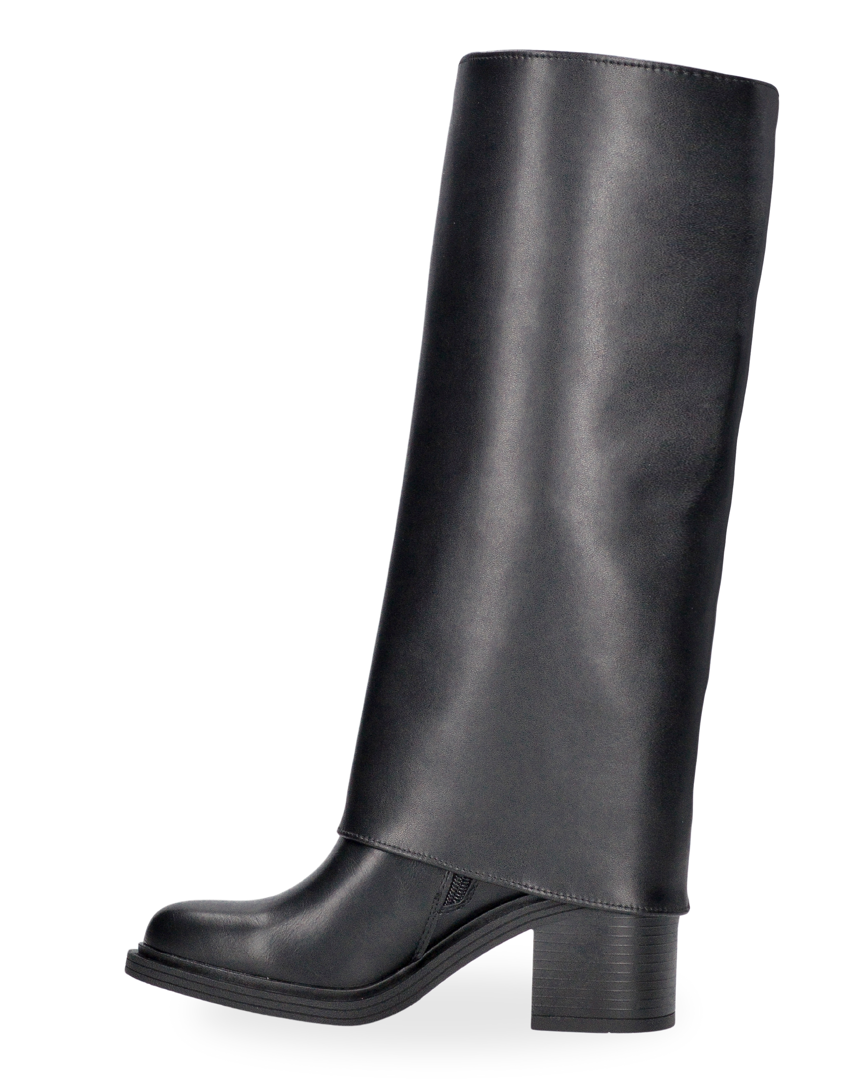 VANNY - Stivale 2 in 1 in ecopelle nera:  da stivale alto a stivaletto con un semplice gesto