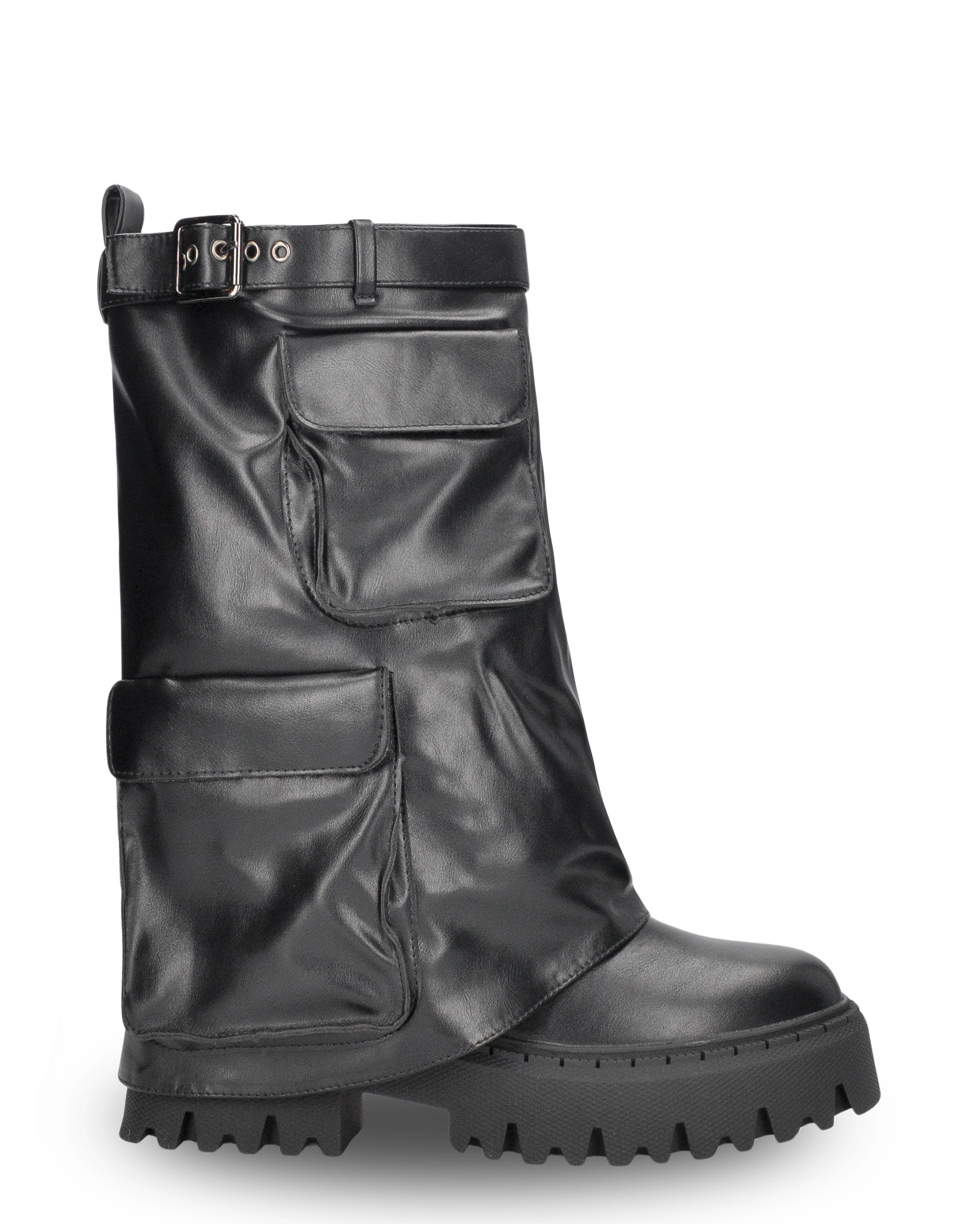 ARDEA - stivali neri e taschini sul risvolto