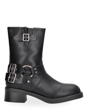 KOSTA - stivaletto biker nero con cerniera laterale