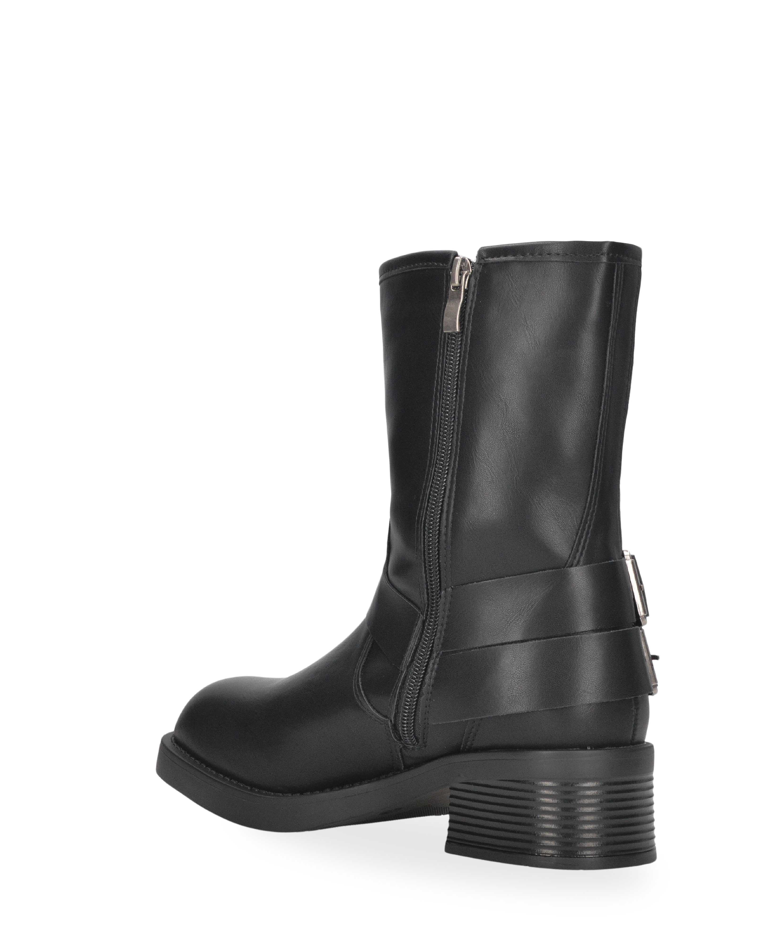 KOSTA - stivaletto biker nero con cerniera laterale