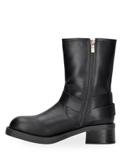 KOSTA - stivaletto biker nero con cerniera laterale