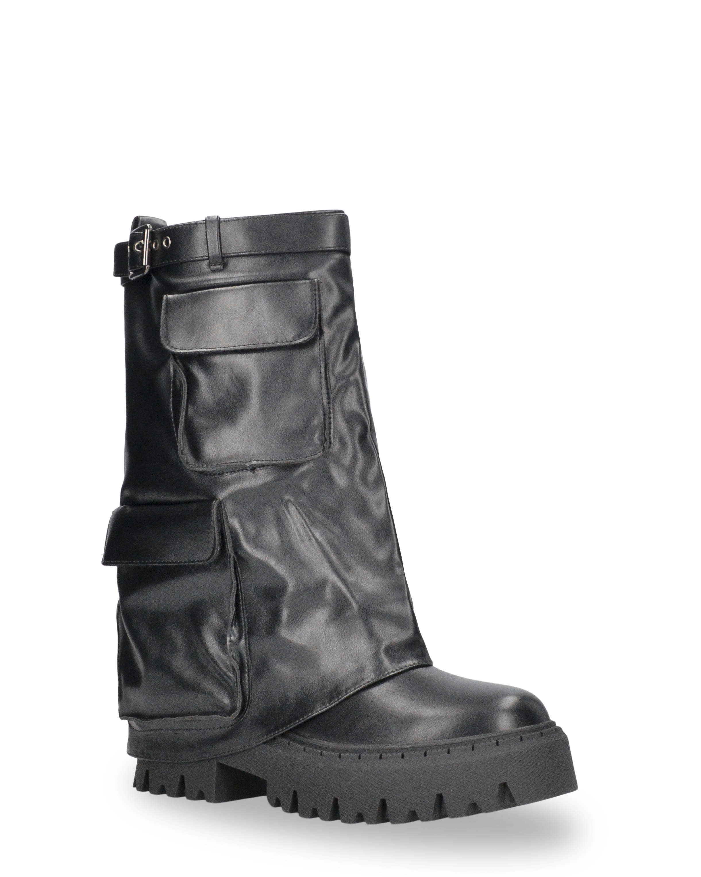 ARDEA - stivali neri e taschini sul risvolto