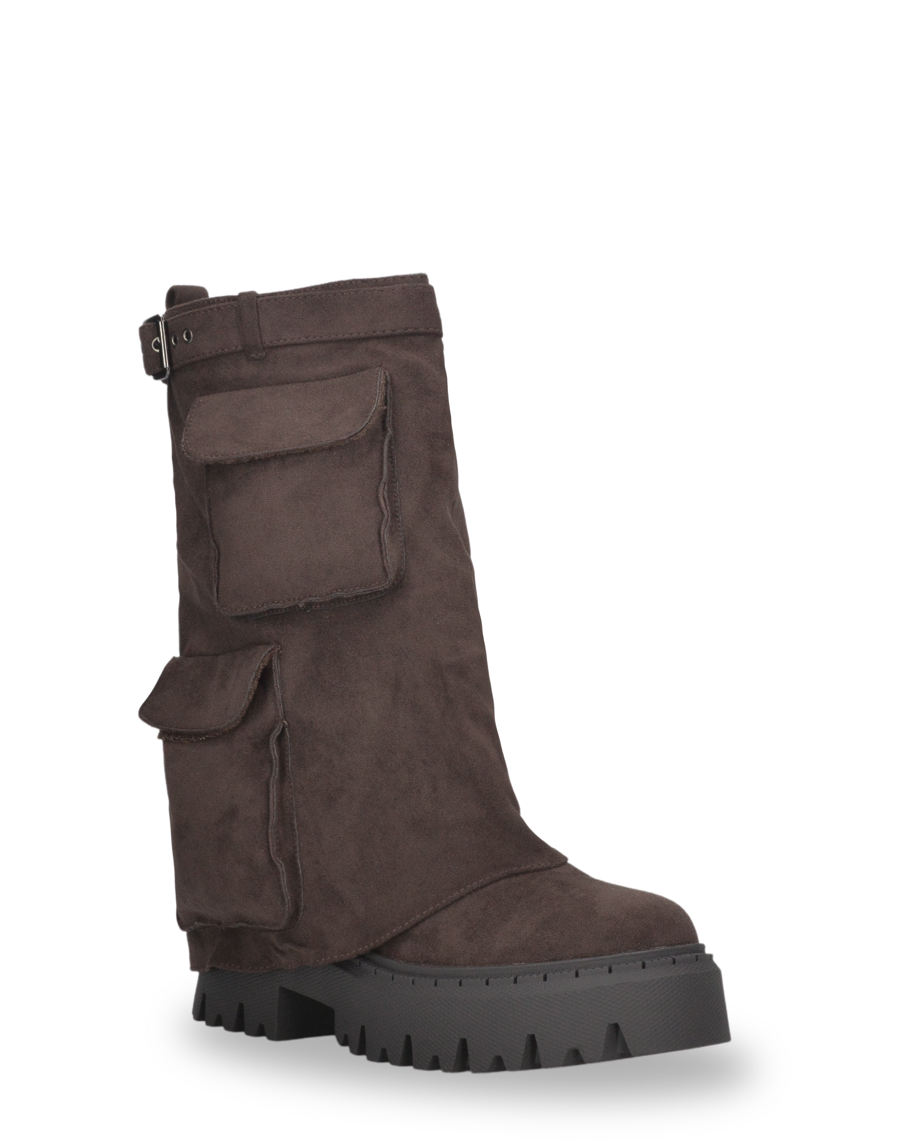 ARDEA - stivali marroni e taschini sul risvolto