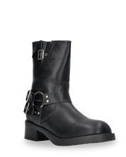 KOSTA - stivaletto biker nero con cerniera laterale