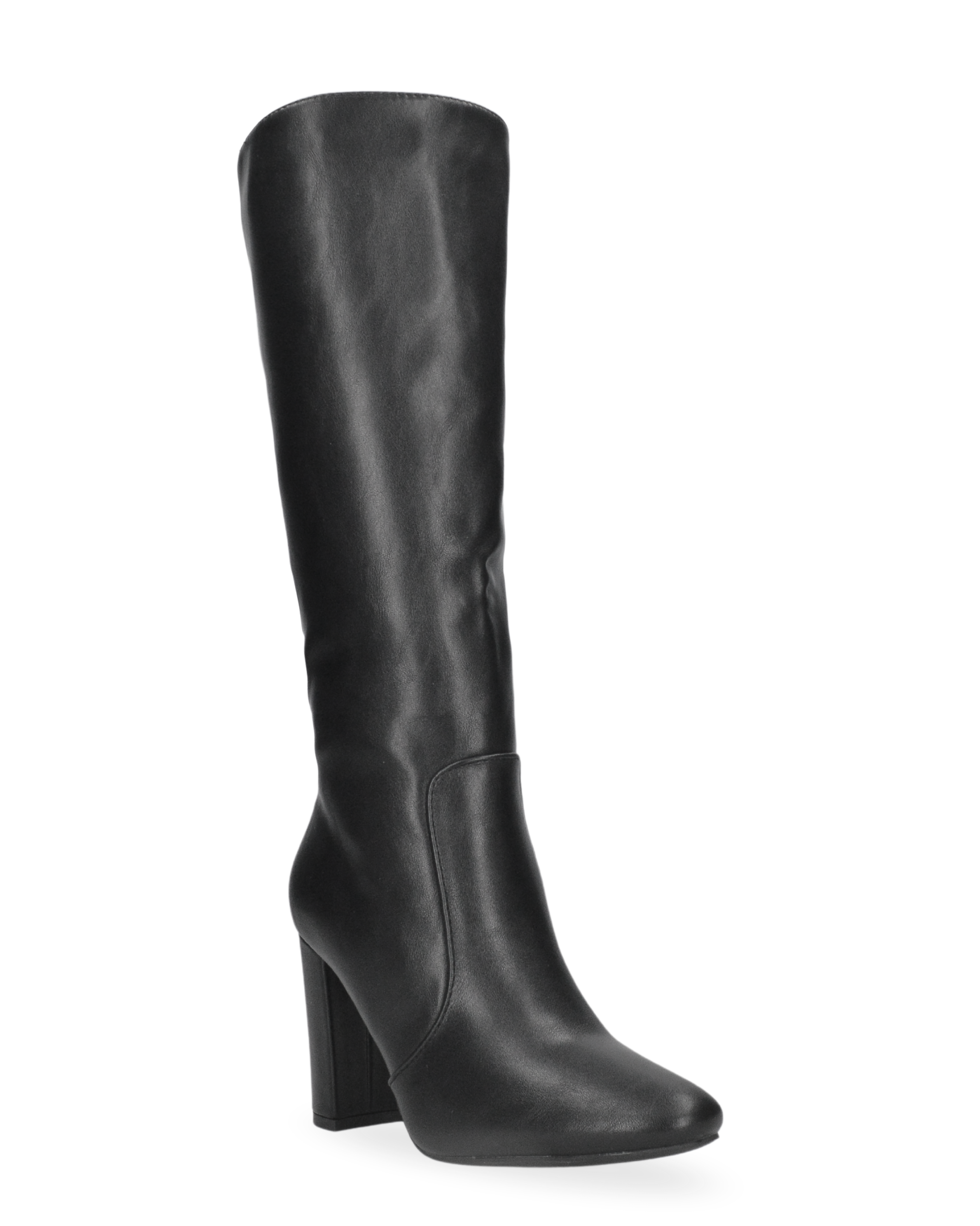 DEYA - stivali alti neri con cintura laterale e tacco alto