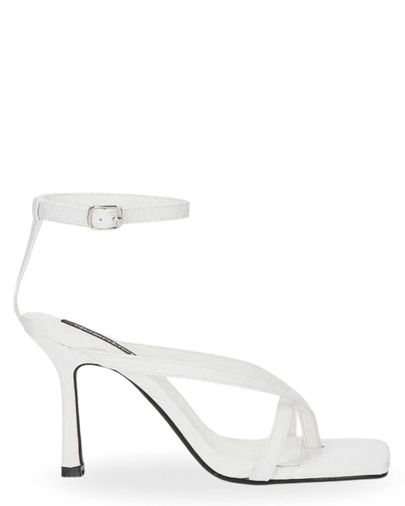 ADELE - sandalo infradito con tacco bianco