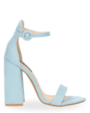 SELENE - sandalo con tacco in camoscio azzurro