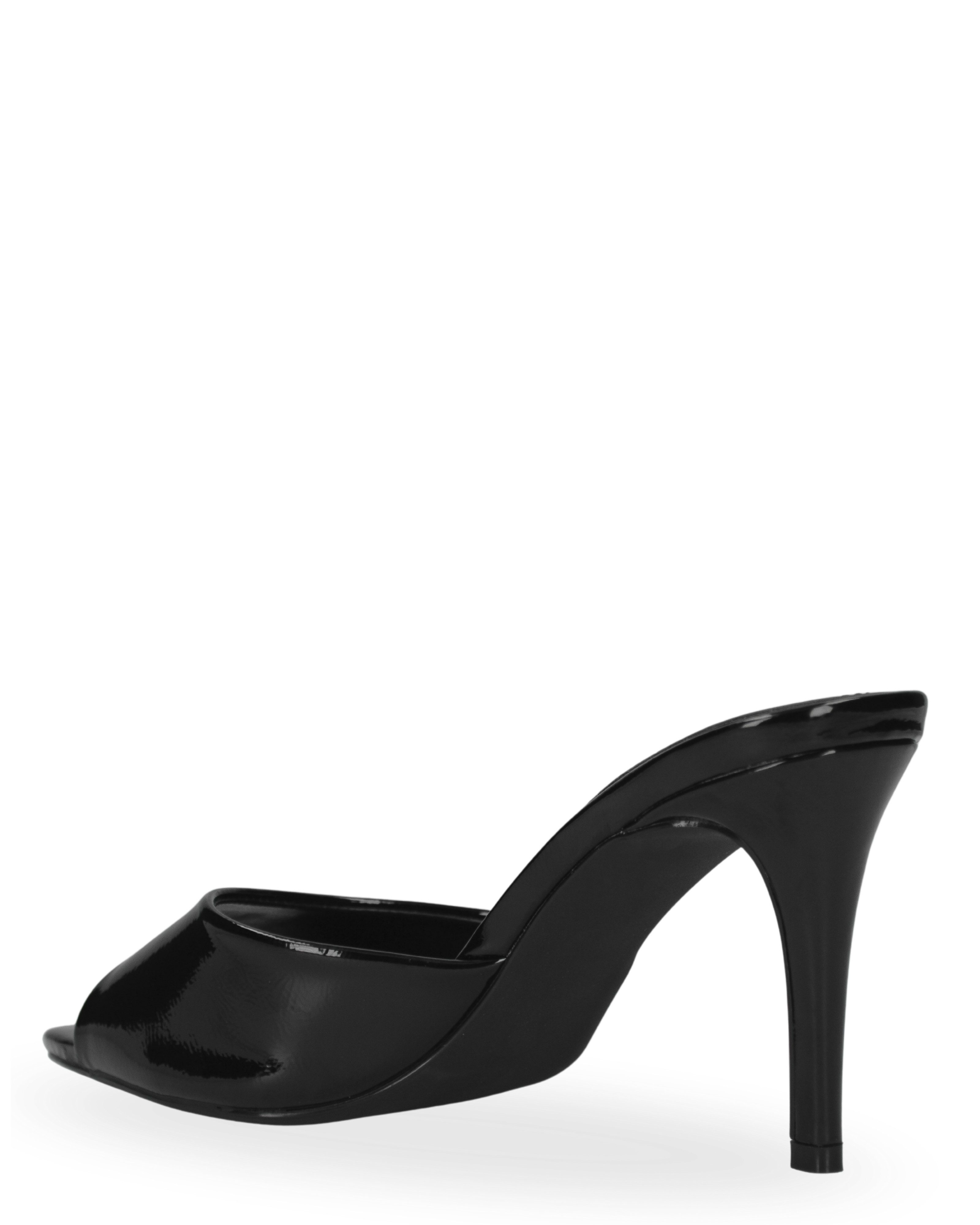 GERD - sandali neri con tacco con effetto glassy