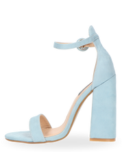 SELENE - sandalo con tacco in camoscio azzurro