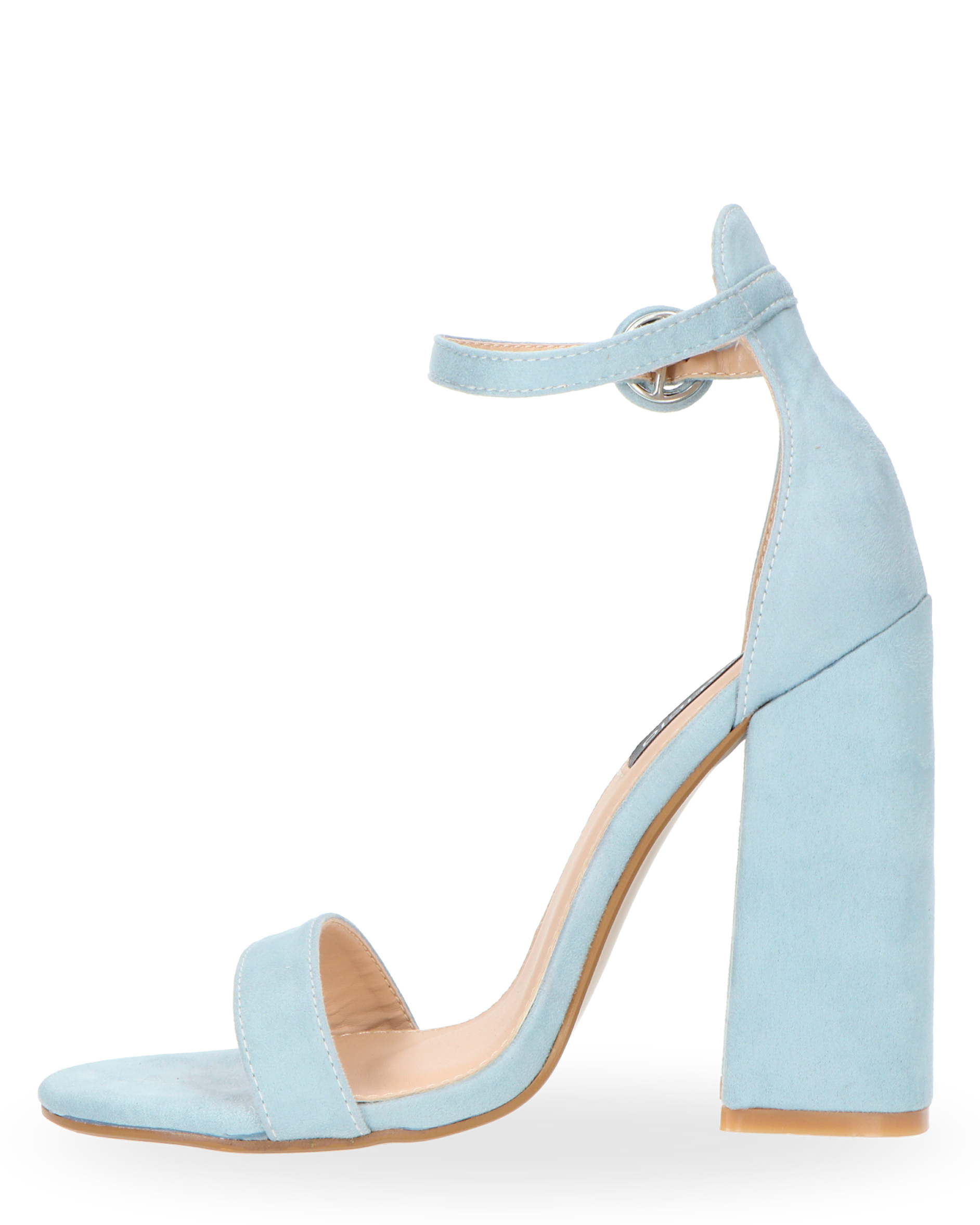 SELENE - sandalo con tacco in camoscio azzurro