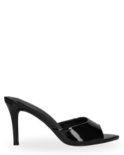 GERD - sandali neri con tacco con effetto glassy