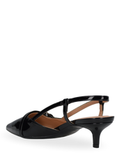 BERIT - sandali décolleté con tacco basso in nero lucido