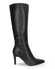 TYRAH - Stivali alti neri in ecopelle liscia, gambale liscio dritto e tacco sottile