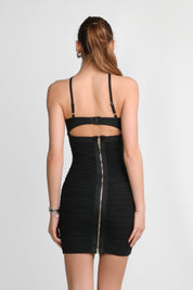 RITUAL - vestito mini nero con scollo cut-out