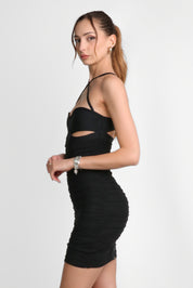 RITUAL - vestito mini nero con scollo cut-out