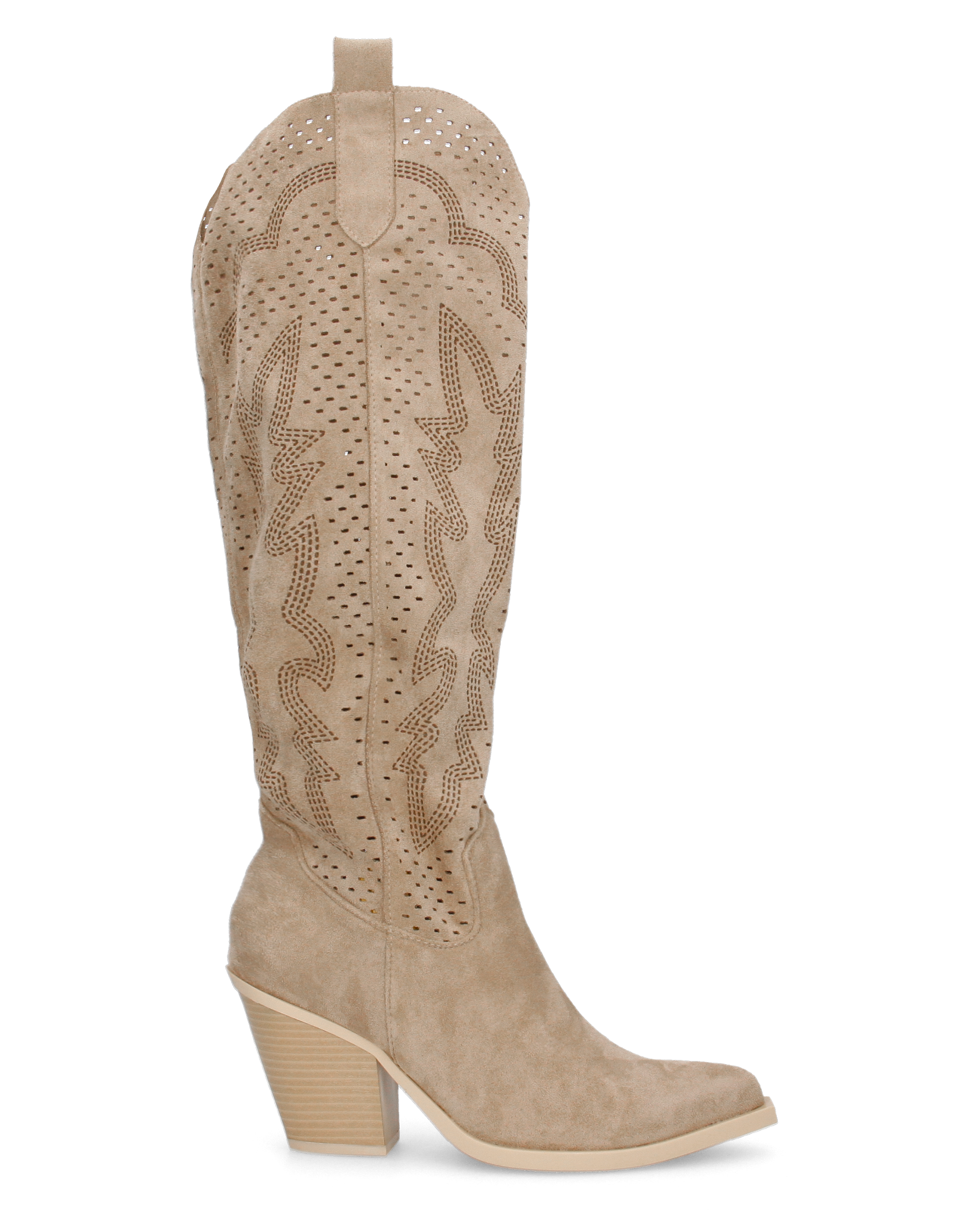 ROWEN - stivali alti in camoscio beige