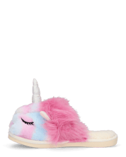 RAINBY - pantofole a forma di unicorni colorati in materiale peluche