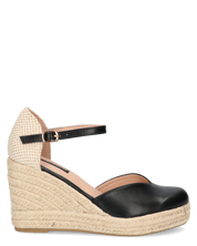 REDIA - zeppa in corda con cinturino e decolette nero