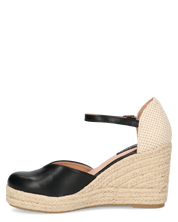 REDIA - zeppa in corda con cinturino e decolette nero