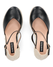 REDIA - zeppa in corda con cinturino e decolette nero