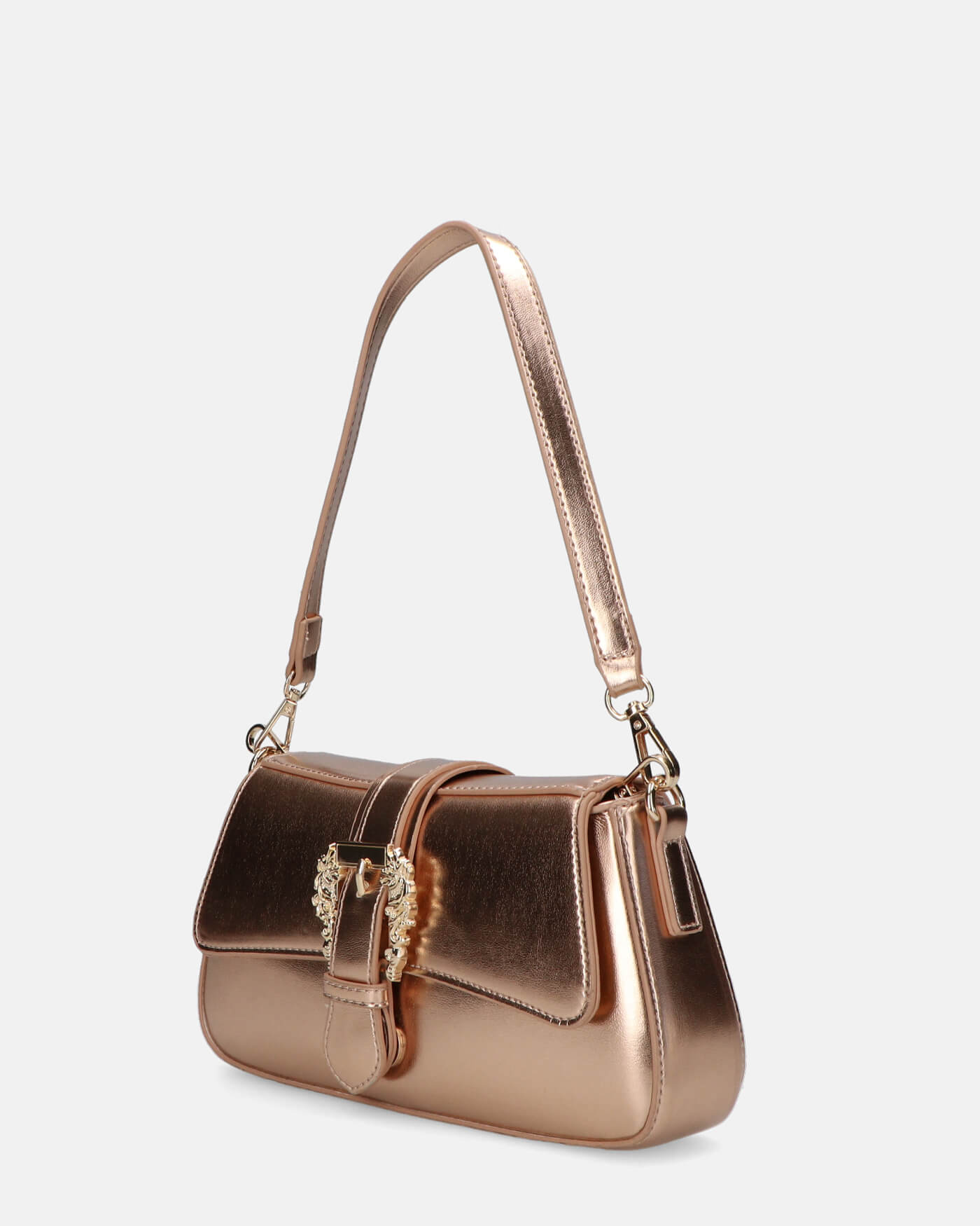ROBIN - borsa a spalla champagne con fibbia oro