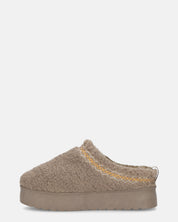 SHIGE - pantofole platform grigie con ricami