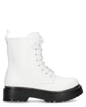 STACEE - stivaletti bianchi stile anfibio con platform