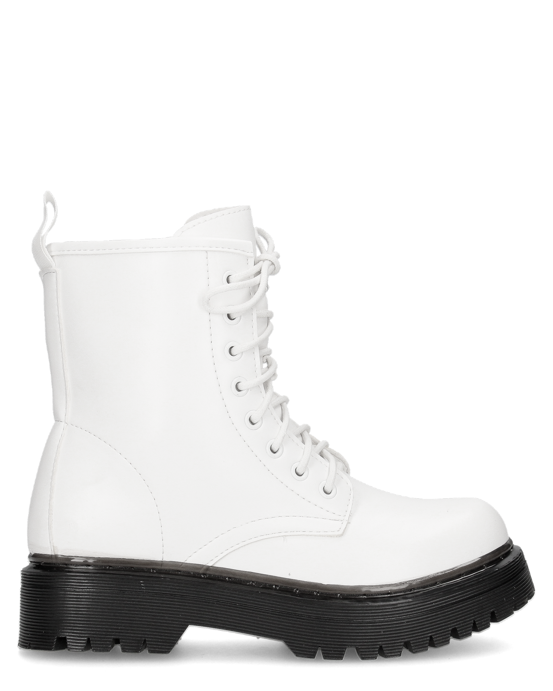 STACEE - stivaletti bianchi stile anfibio con platform